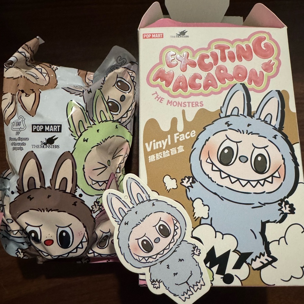 Auth Pop Mart Exciting Macaron Vinyl Face Toy Labubu Sea Salt Coconut